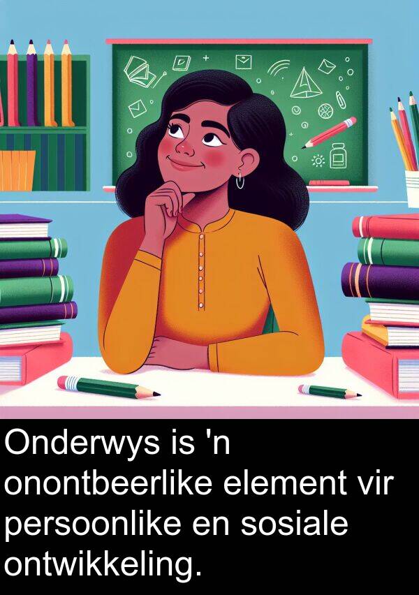 element: Onderwys is 'n onontbeerlike element vir persoonlike en sosiale ontwikkeling.