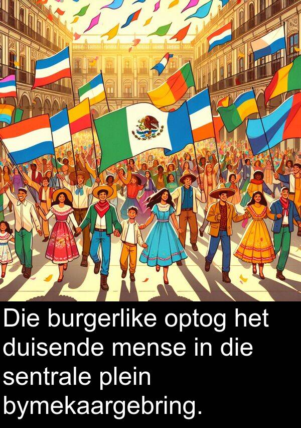 sentrale: Die burgerlike optog het duisende mense in die sentrale plein bymekaargebring.