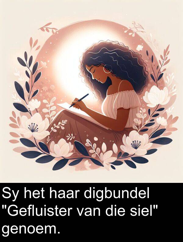digbundel: Sy het haar digbundel "Gefluister van die siel" genoem.