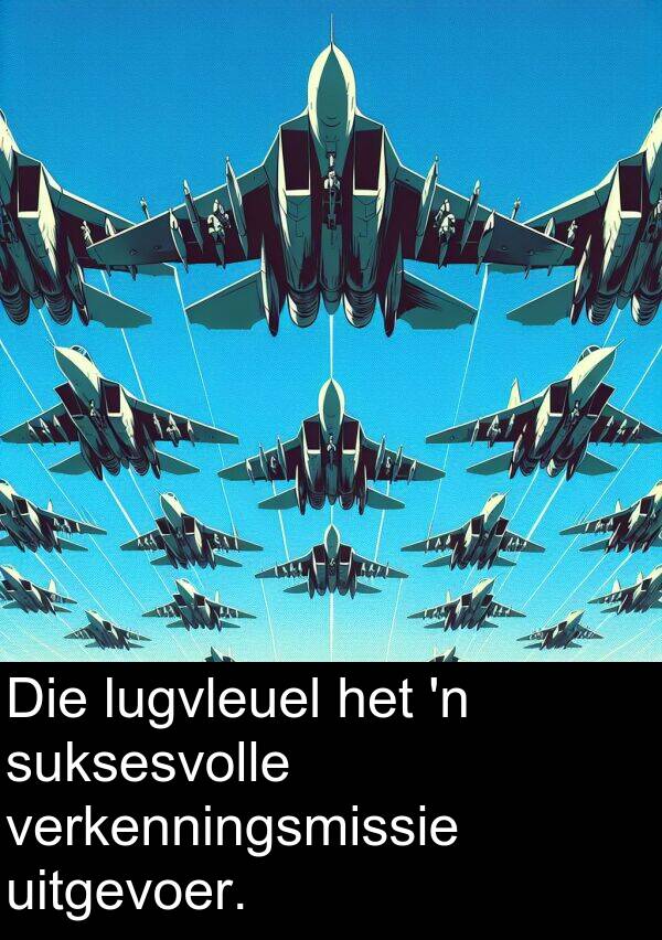 lugvleuel: Die lugvleuel het 'n suksesvolle verkenningsmissie uitgevoer.