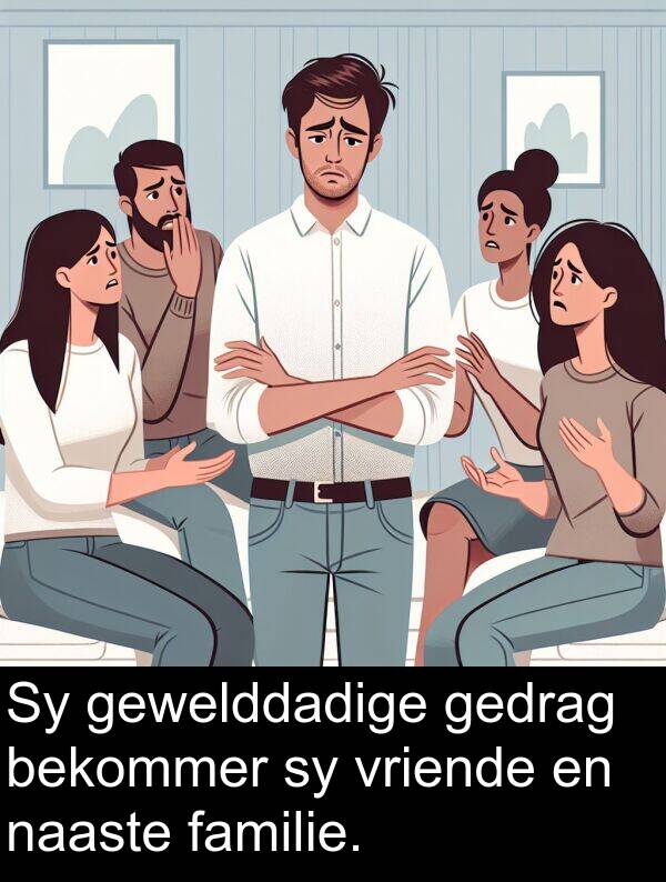 gedrag: Sy gewelddadige gedrag bekommer sy vriende en naaste familie.