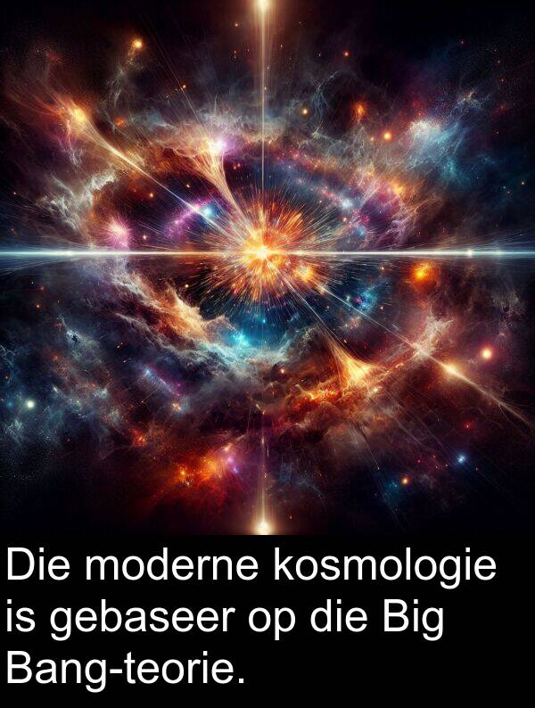 moderne: Die moderne kosmologie is gebaseer op die Big Bang-teorie.