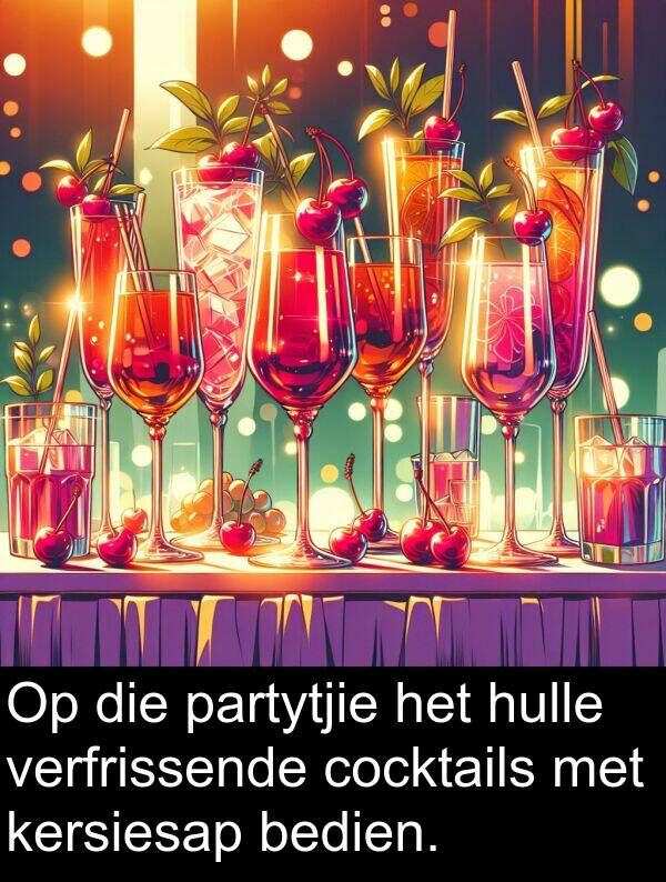 partytjie: Op die partytjie het hulle verfrissende cocktails met kersiesap bedien.