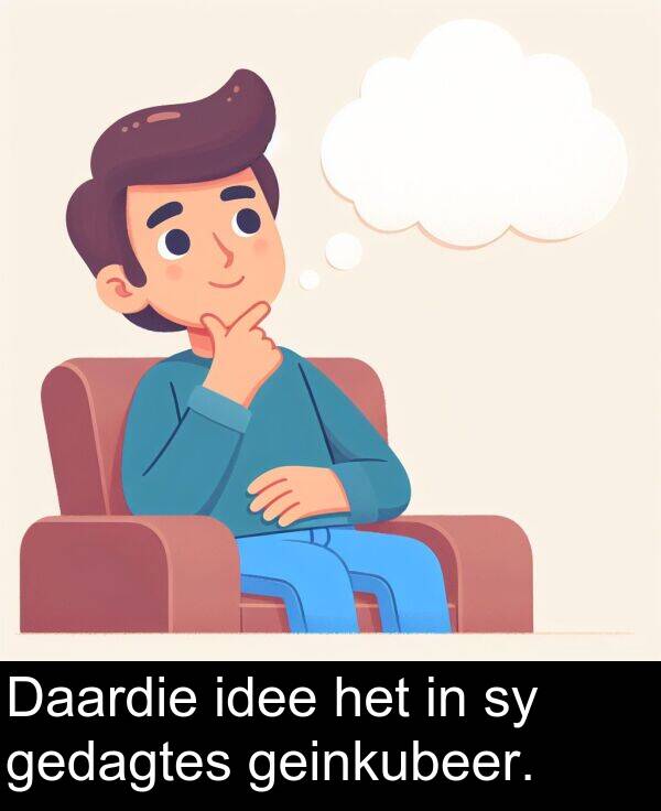 gedagtes: Daardie idee het in sy gedagtes geinkubeer.