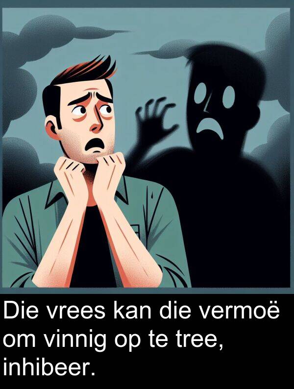 inhibeer: Die vrees kan die vermoë om vinnig op te tree, inhibeer.