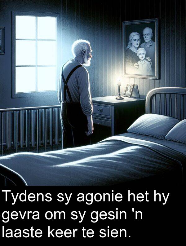 laaste: Tydens sy agonie het hy gevra om sy gesin 'n laaste keer te sien.
