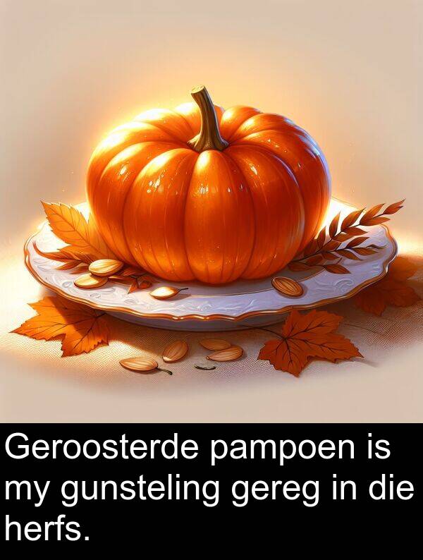 herfs: Geroosterde pampoen is my gunsteling gereg in die herfs.