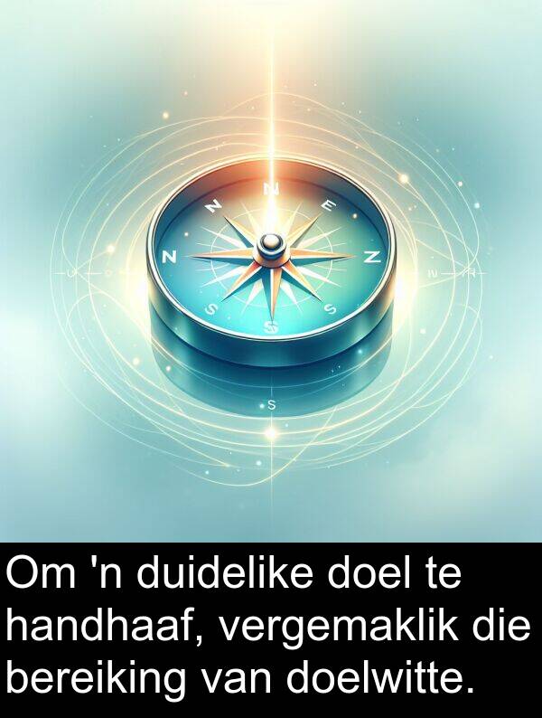 handhaaf: Om 'n duidelike doel te handhaaf, vergemaklik die bereiking van doelwitte.
