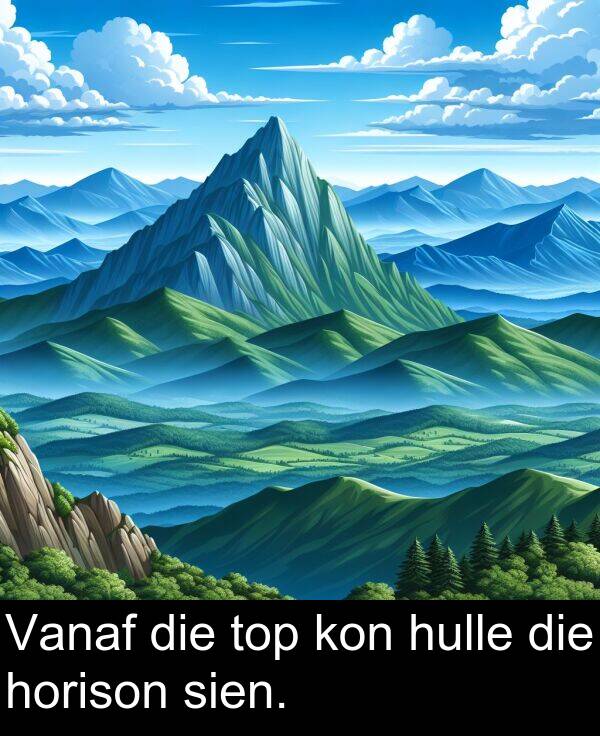 horison: Vanaf die top kon hulle die horison sien.