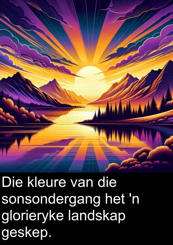 glorieryke: Die kleure van die sonsondergang het 'n glorieryke landskap geskep.