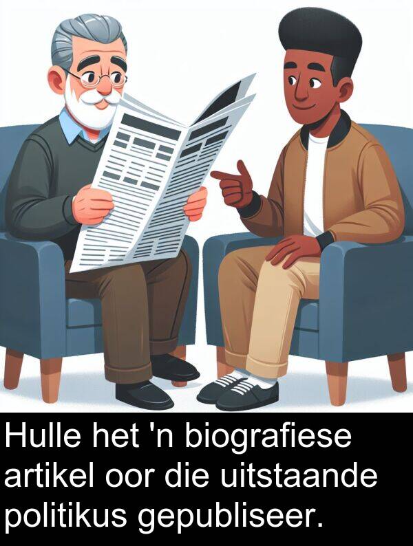 uitstaande: Hulle het 'n biografiese artikel oor die uitstaande politikus gepubliseer.