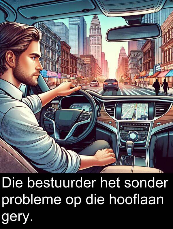 hooflaan: Die bestuurder het sonder probleme op die hooflaan gery.
