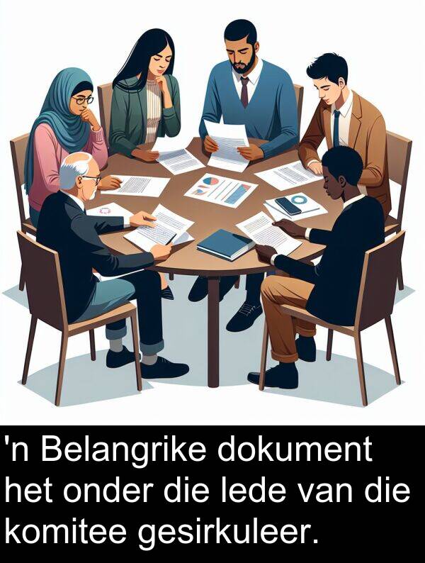 lede: 'n Belangrike dokument het onder die lede van die komitee gesirkuleer.