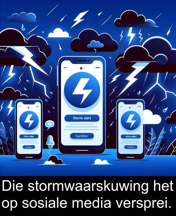 media: Die stormwaarskuwing het op sosiale media versprei.