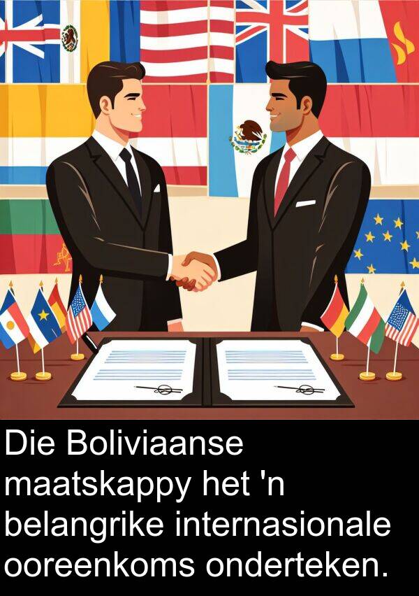 belangrike: Die Boliviaanse maatskappy het 'n belangrike internasionale ooreenkoms onderteken.