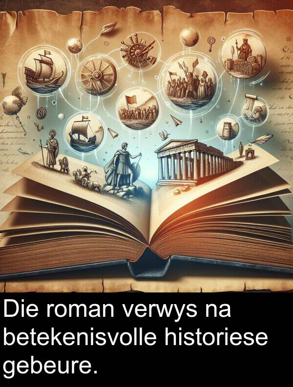 historiese: Die roman verwys na betekenisvolle historiese gebeure.