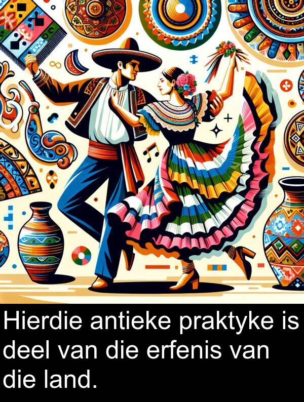 erfenis: Hierdie antieke praktyke is deel van die erfenis van die land.