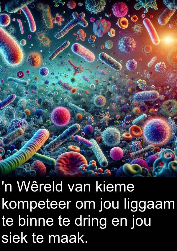 siek: 'n Wêreld van kieme kompeteer om jou liggaam te binne te dring en jou siek te maak.