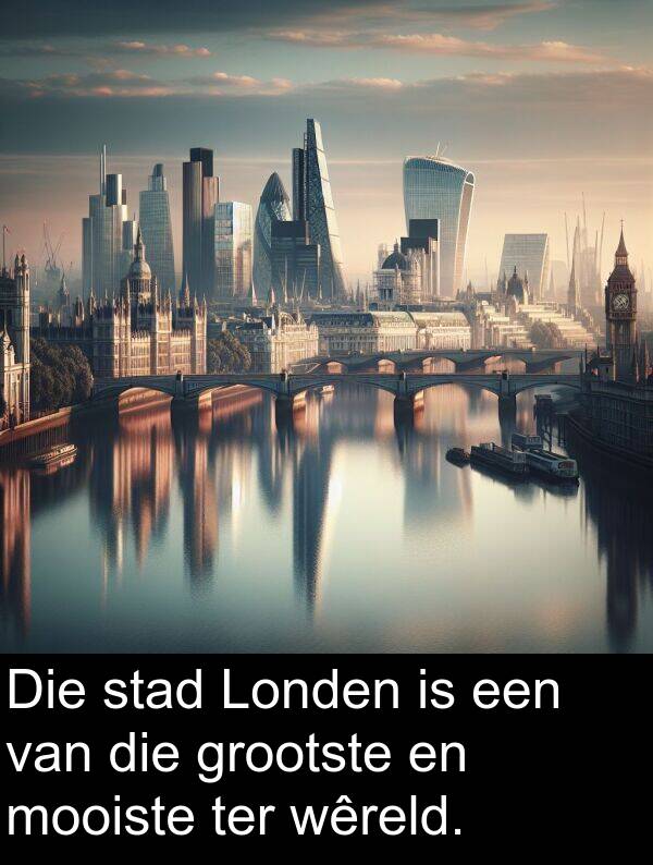 wêreld: Die stad Londen is een van die grootste en mooiste ter wêreld.