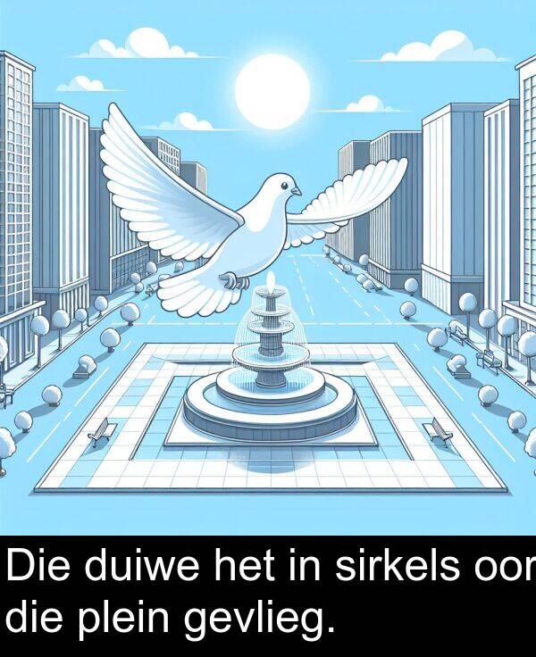 sirkels: Die duiwe het in sirkels oor die plein gevlieg.
