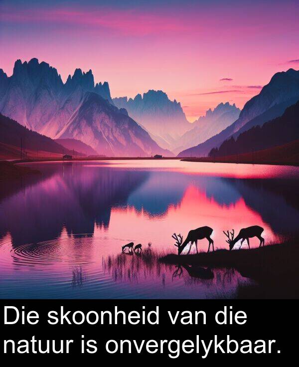onvergelykbaar: Die skoonheid van die natuur is onvergelykbaar.