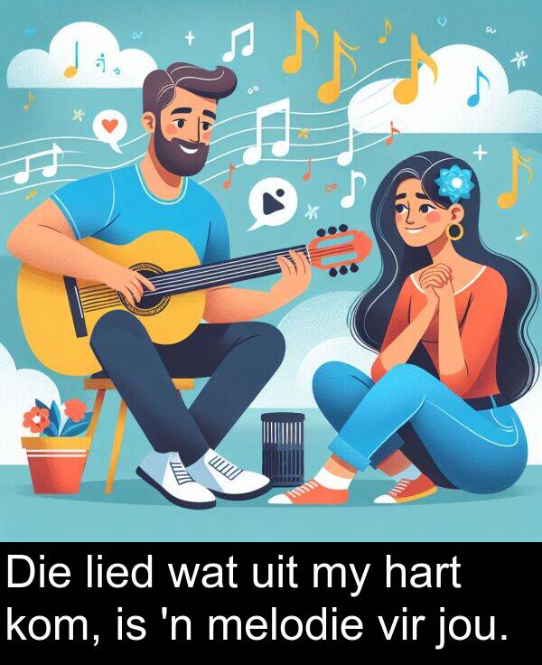 hart: Die lied wat uit my hart kom, is 'n melodie vir jou.