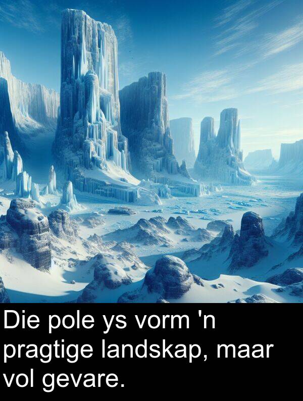 maar: Die pole ys vorm 'n pragtige landskap, maar vol gevare.