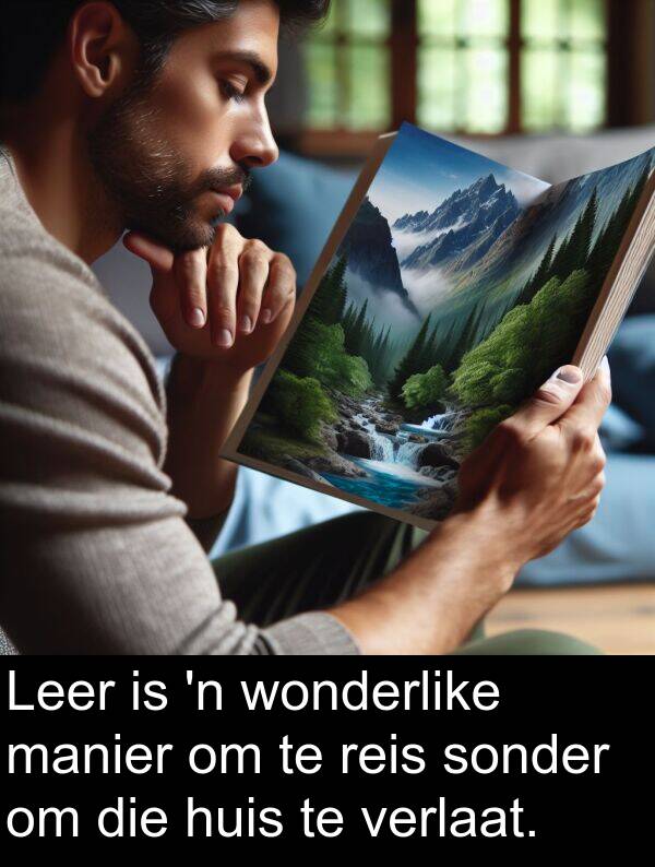 manier: Leer is 'n wonderlike manier om te reis sonder om die huis te verlaat.