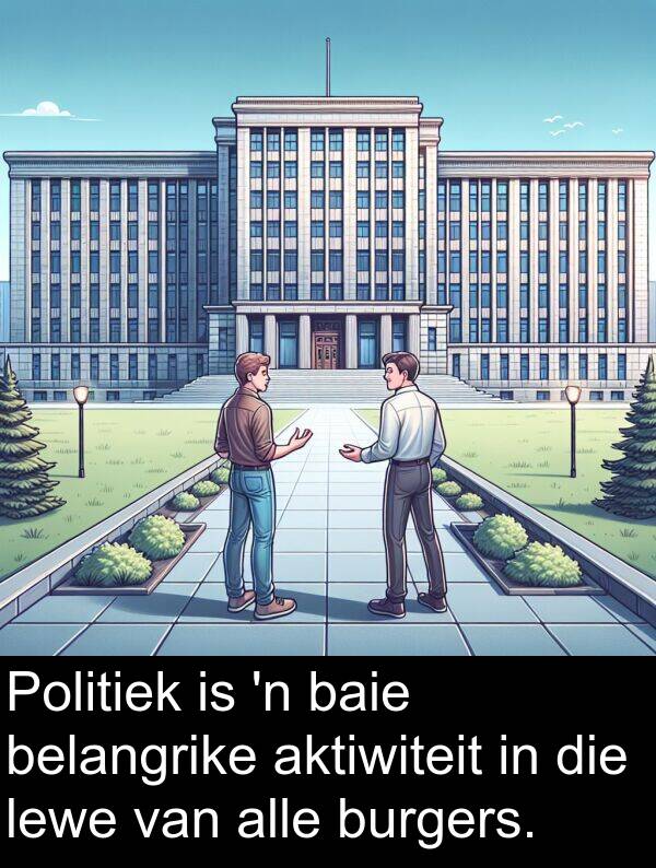 aktiwiteit: Politiek is 'n baie belangrike aktiwiteit in die lewe van alle burgers.