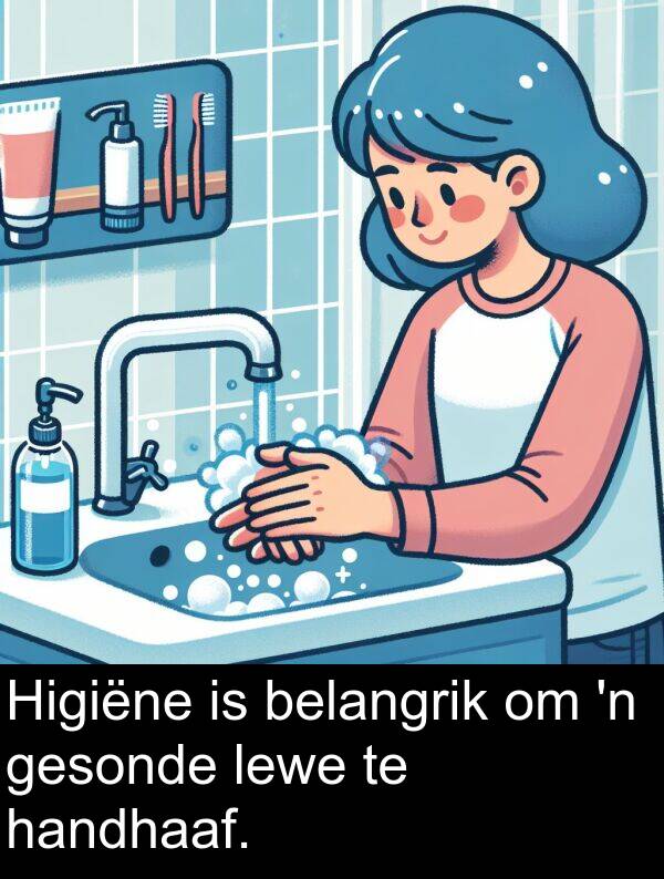 handhaaf: Higiëne is belangrik om 'n gesonde lewe te handhaaf.