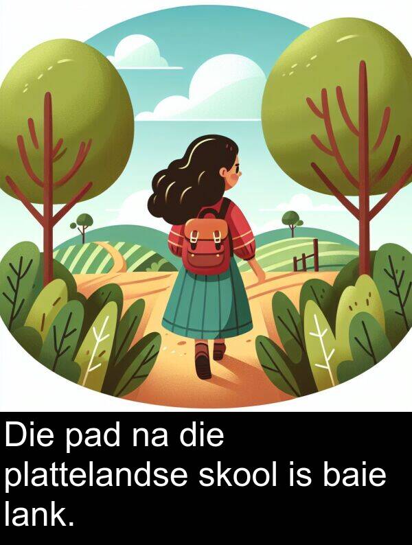 plattelandse: Die pad na die plattelandse skool is baie lank.