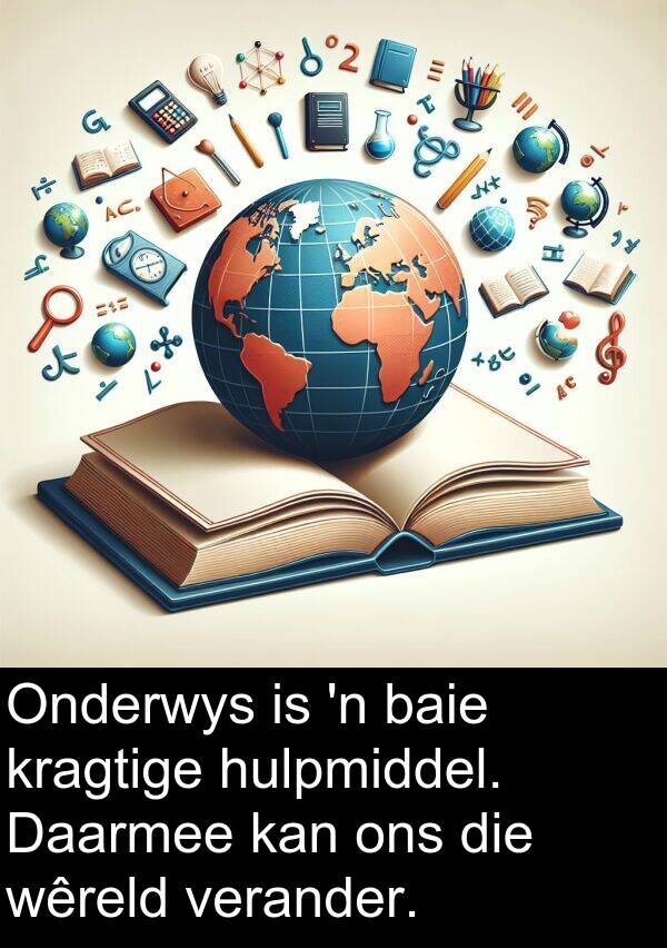 kragtige: Onderwys is 'n baie kragtige hulpmiddel. Daarmee kan ons die wêreld verander.