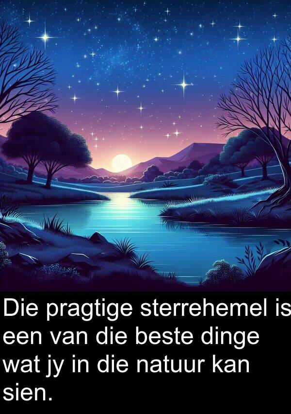 dinge: Die pragtige sterrehemel is een van die beste dinge wat jy in die natuur kan sien.