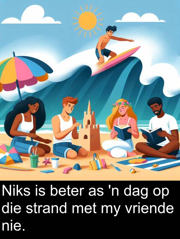 dag: Niks is beter as 'n dag op die strand met my vriende nie.