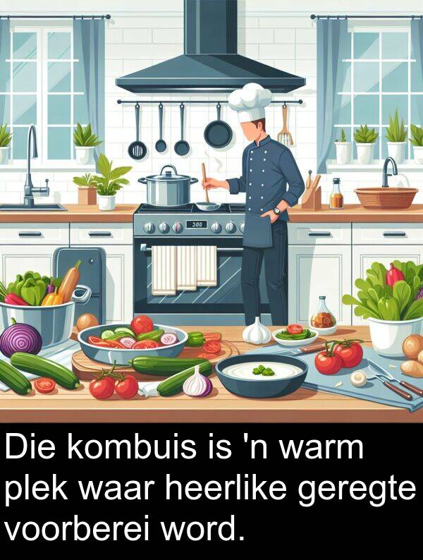 heerlike: Die kombuis is 'n warm plek waar heerlike geregte voorberei word.