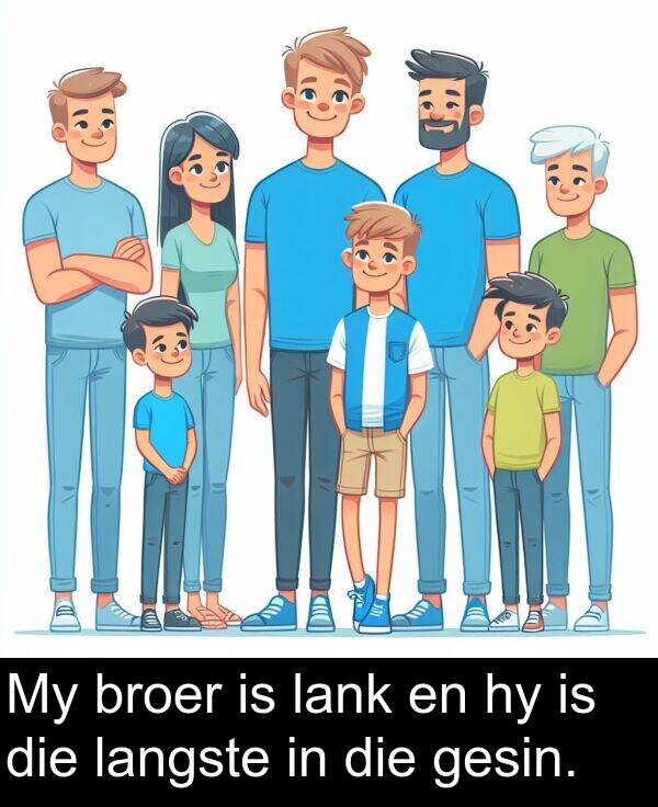 langste: My broer is lank en hy is die langste in die gesin.