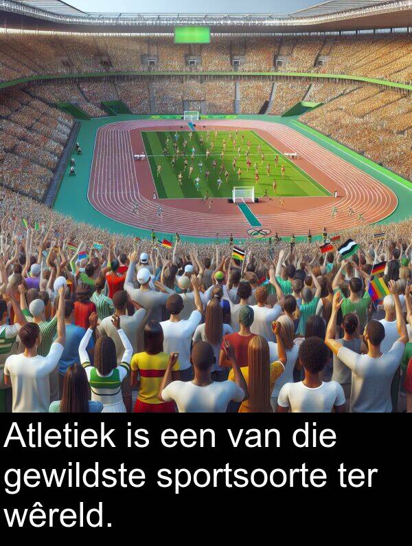 wêreld: Atletiek is een van die gewildste sportsoorte ter wêreld.