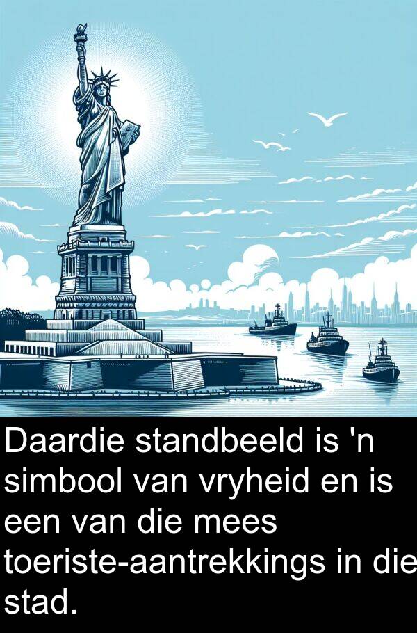 mees: Daardie standbeeld is 'n simbool van vryheid en is een van die mees toeriste-aantrekkings in die stad.