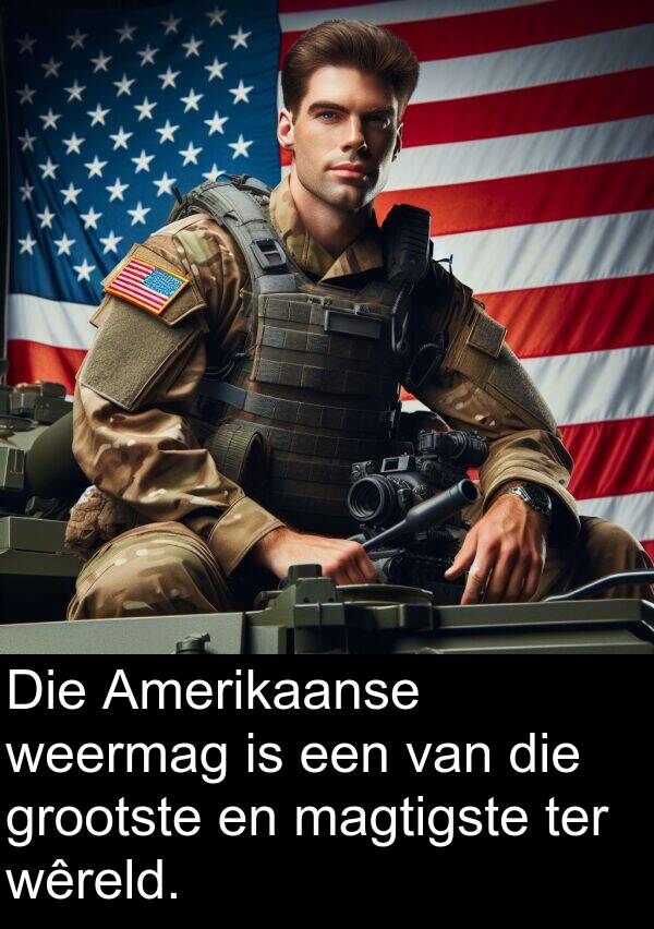 weermag: Die Amerikaanse weermag is een van die grootste en magtigste ter wêreld.