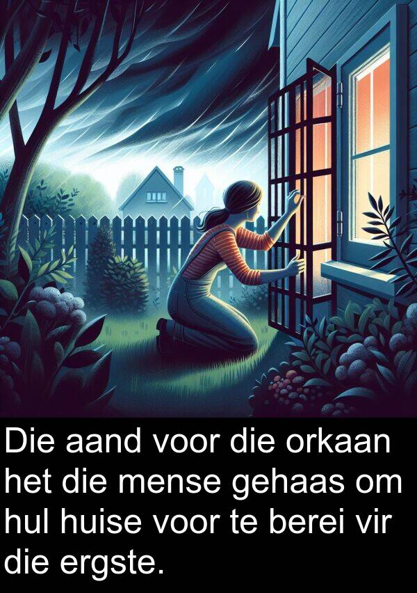 gehaas: Die aand voor die orkaan het die mense gehaas om hul huise voor te berei vir die ergste.