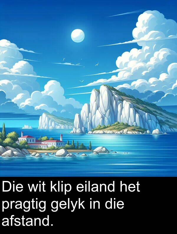 wit: Die wit klip eiland het pragtig gelyk in die afstand.