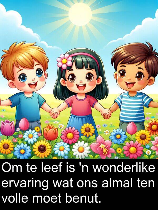 leef: Om te leef is 'n wonderlike ervaring wat ons almal ten volle moet benut.