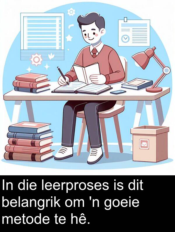 hê: In die leerproses is dit belangrik om 'n goeie metode te hê.