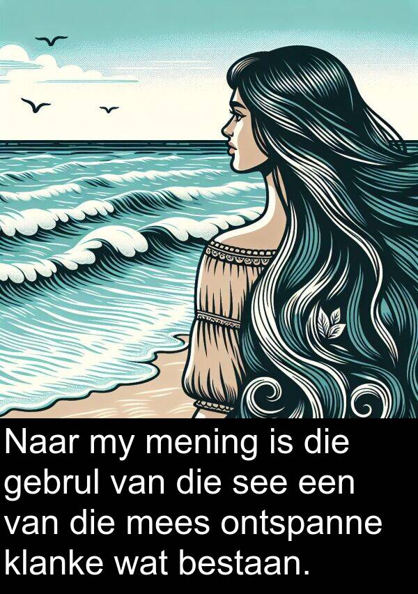 gebrul: Naar my mening is die gebrul van die see een van die mees ontspanne klanke wat bestaan.