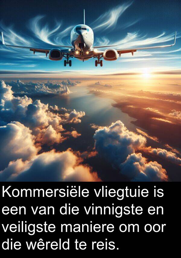 reis: Kommersiële vliegtuie is een van die vinnigste en veiligste maniere om oor die wêreld te reis.
