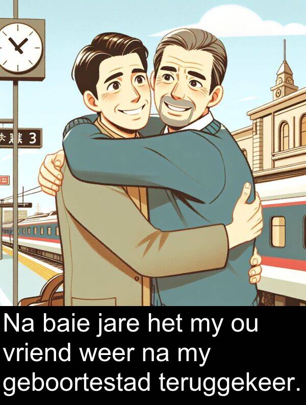 geboortestad: Na baie jare het my ou vriend weer na my geboortestad teruggekeer.