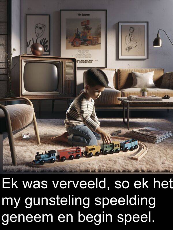 speel: Ek was verveeld, so ek het my gunsteling speelding geneem en begin speel.