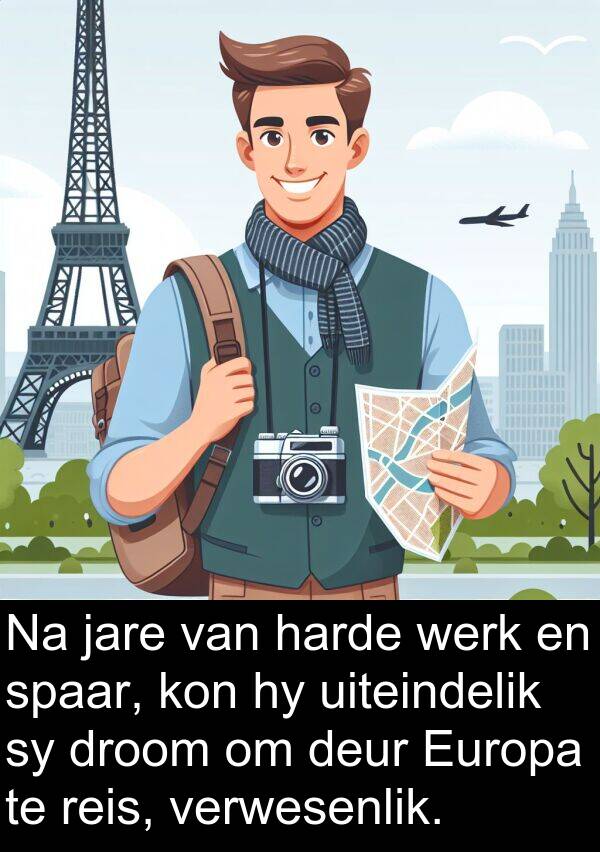harde: Na jare van harde werk en spaar, kon hy uiteindelik sy droom om deur Europa te reis, verwesenlik.