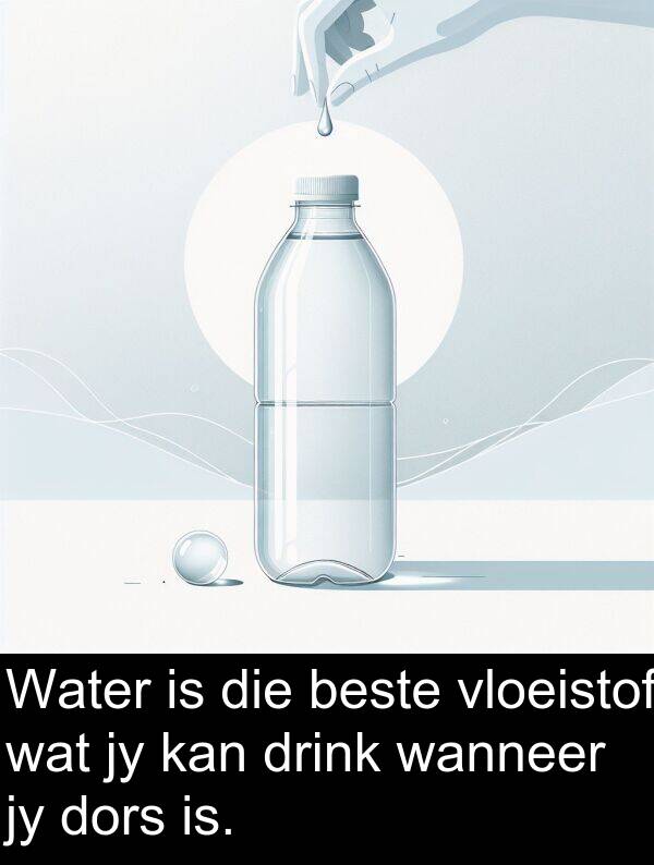 is: Water is die beste vloeistof wat jy kan drink wanneer jy dors is.