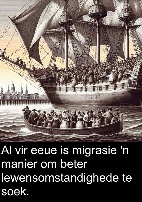 migrasie: Al vir eeue is migrasie 'n manier om beter lewensomstandighede te soek.